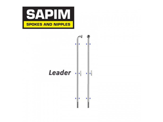 SAPIM Leader Spokes 270mm + 12mm Nipple Polyax Box Per 100