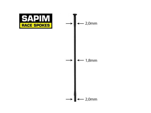 SAPIM Race Spokes 282mm Straight + 12mm Nipple Polyax Box Per 100